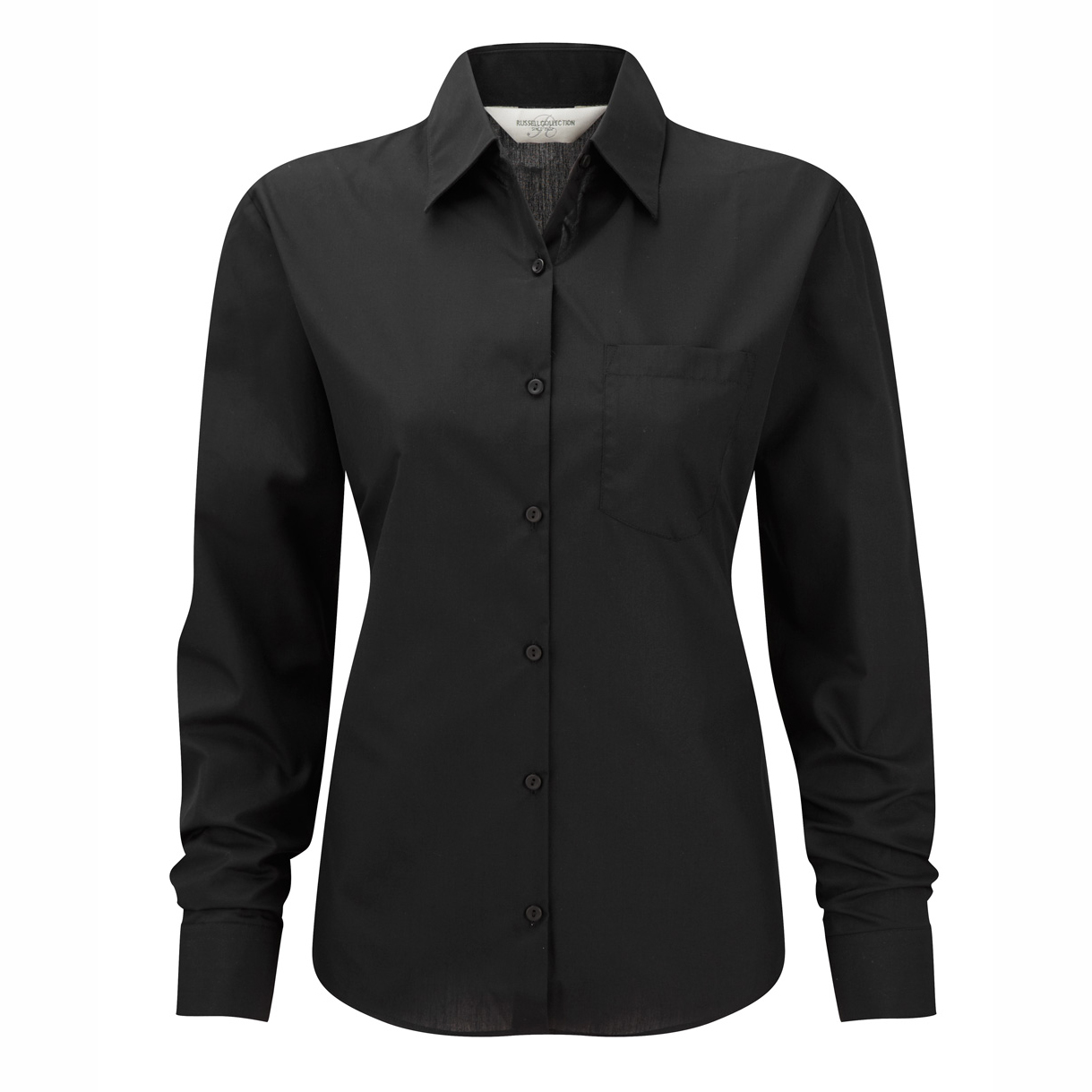 R934F-Ladies LS PolyCotton Poplin Shirt